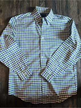 Brooks Brothers Blue & Green Plaid Button-Down Shirt